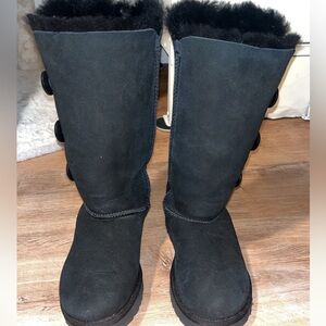 Black Bailey Button Tall Uggs